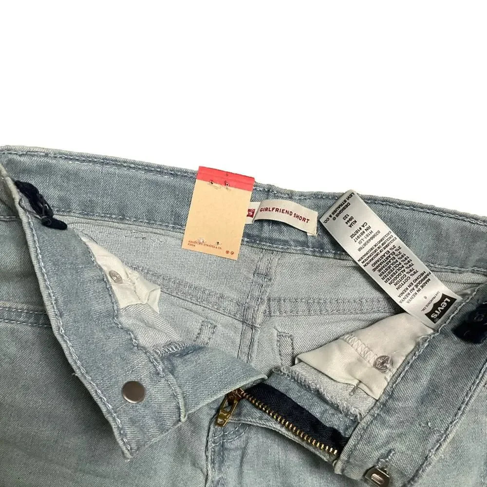 Levi's Jean Shorts Girls Stretch Cuffed Light Blue Size 6 NWT